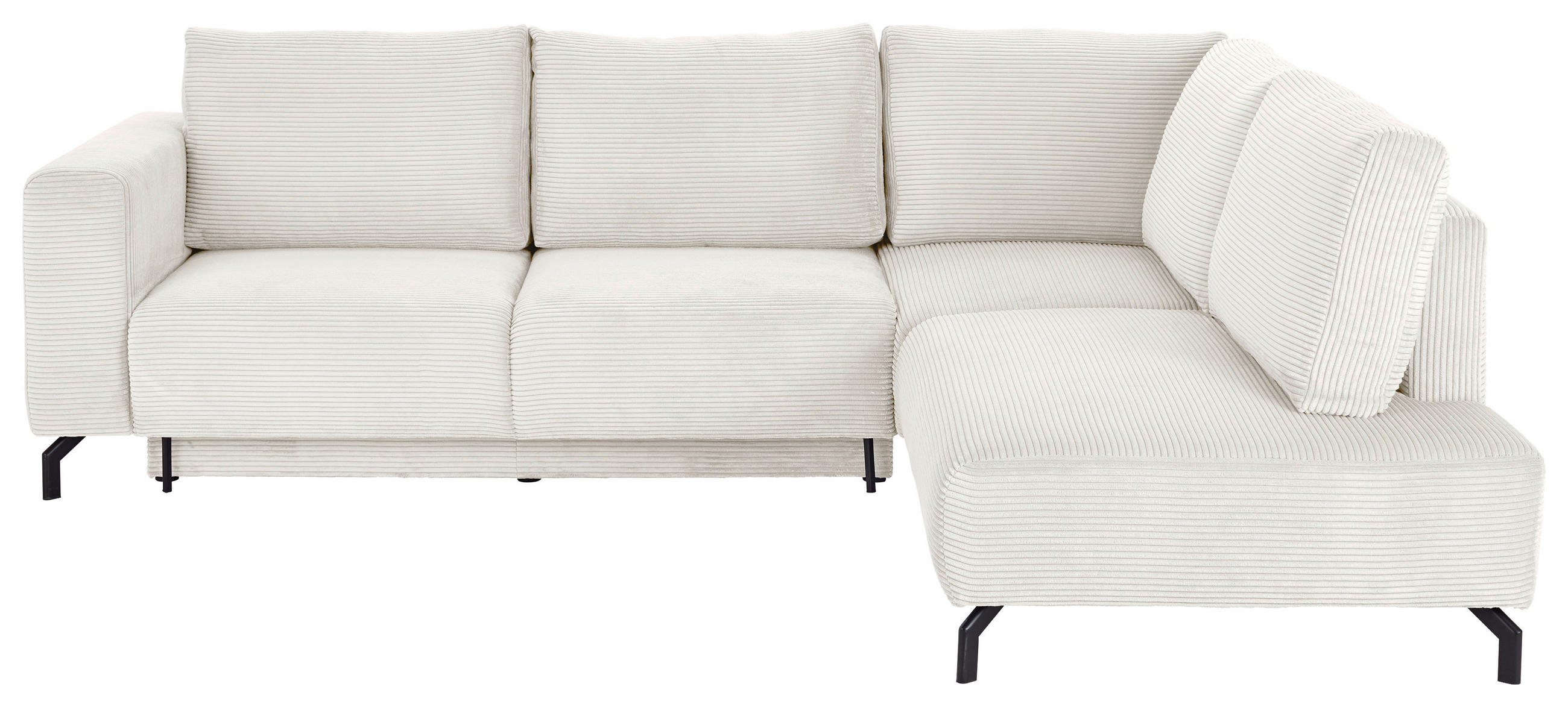 ECKSOFA Creme Cord  - Creme/Schwarz, MODERN, Textil (272/210cm) - P & B