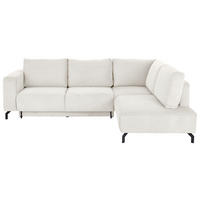 ECKSOFA Creme Cord  - Creme/Schwarz, MODERN, Textil (272/210cm) - P & B