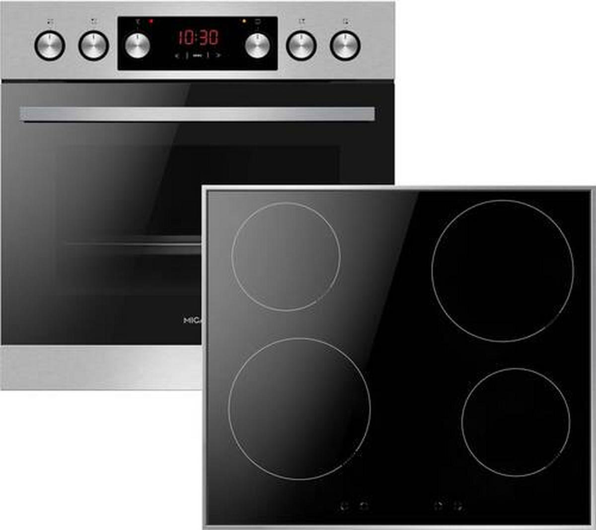 HERDSET 90200  - Edelstahlfarben/Schwarz, Basics, Glas/Metall (51/58cm) - Mican
