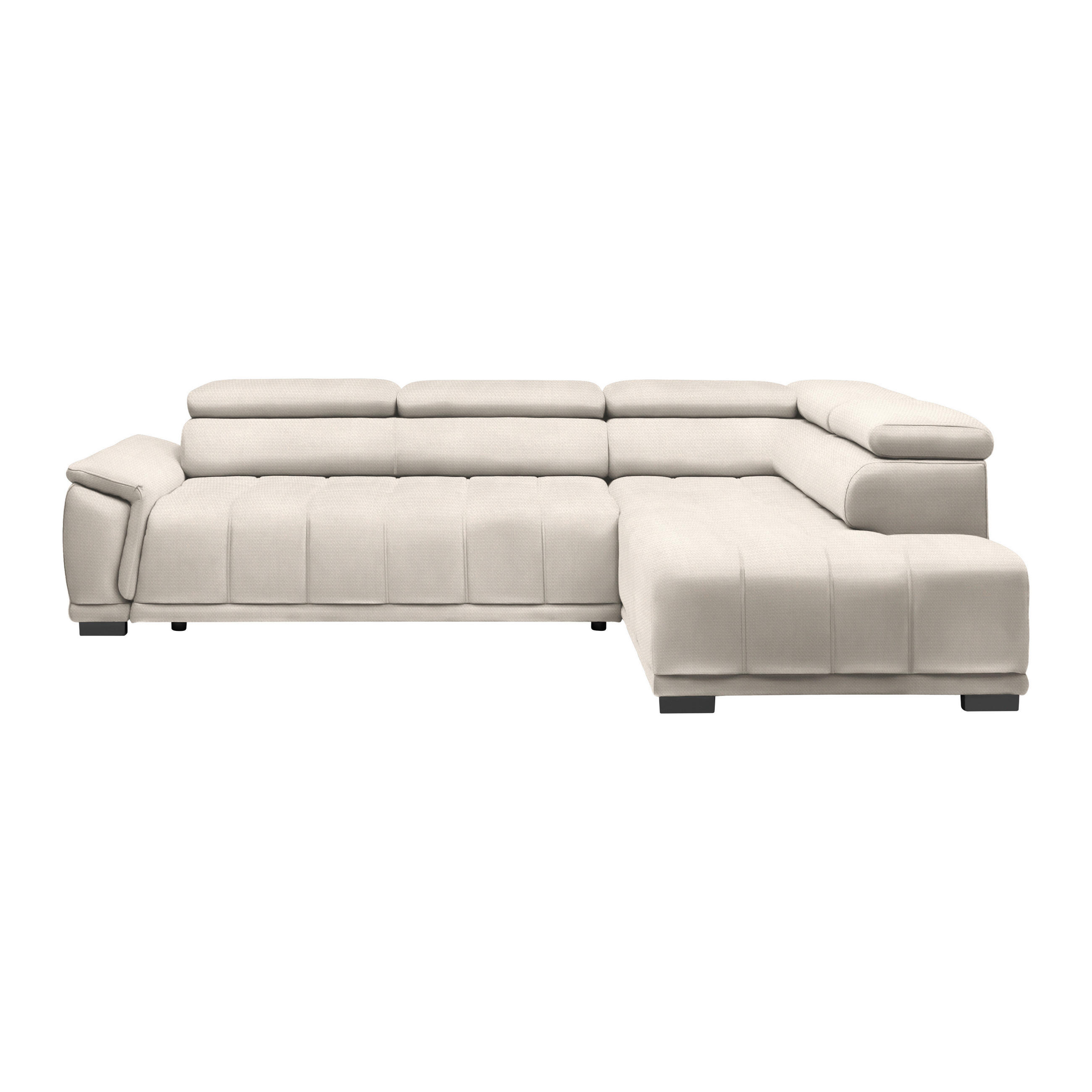 HÖRNSOFFA i chenille, vävt tyg pärlemor  - pärlemor/svart, Modern, textil/plast (283/106cm) - MID.YOU