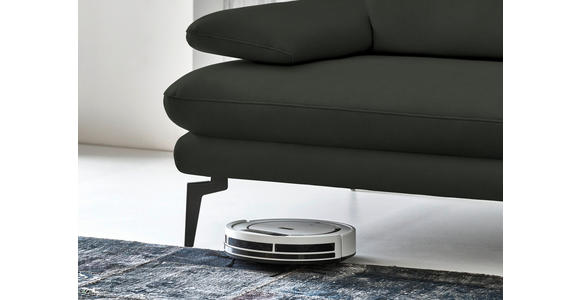 3-SITZER-SOFA in Leder Dunkelgrün - Dunkelgrün/Schwarz, Design, Leder/Metall (222/86/104cm) - Dieter Knoll