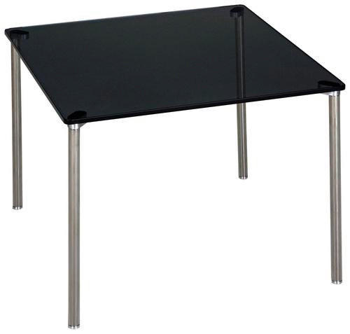 BEISTELLTISCH in Metall, Glas 50/50/42 cm  - Edelstahlfarben/Grau, KONVENTIONELL, Glas/Metall (50/50/42cm) - Venda