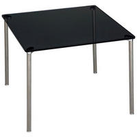 BEISTELLTISCH in Metall, Glas 50/50/42 cm  - Edelstahlfarben/Grau, KONVENTIONELL, Glas/Metall (50/50/42cm) - Venda