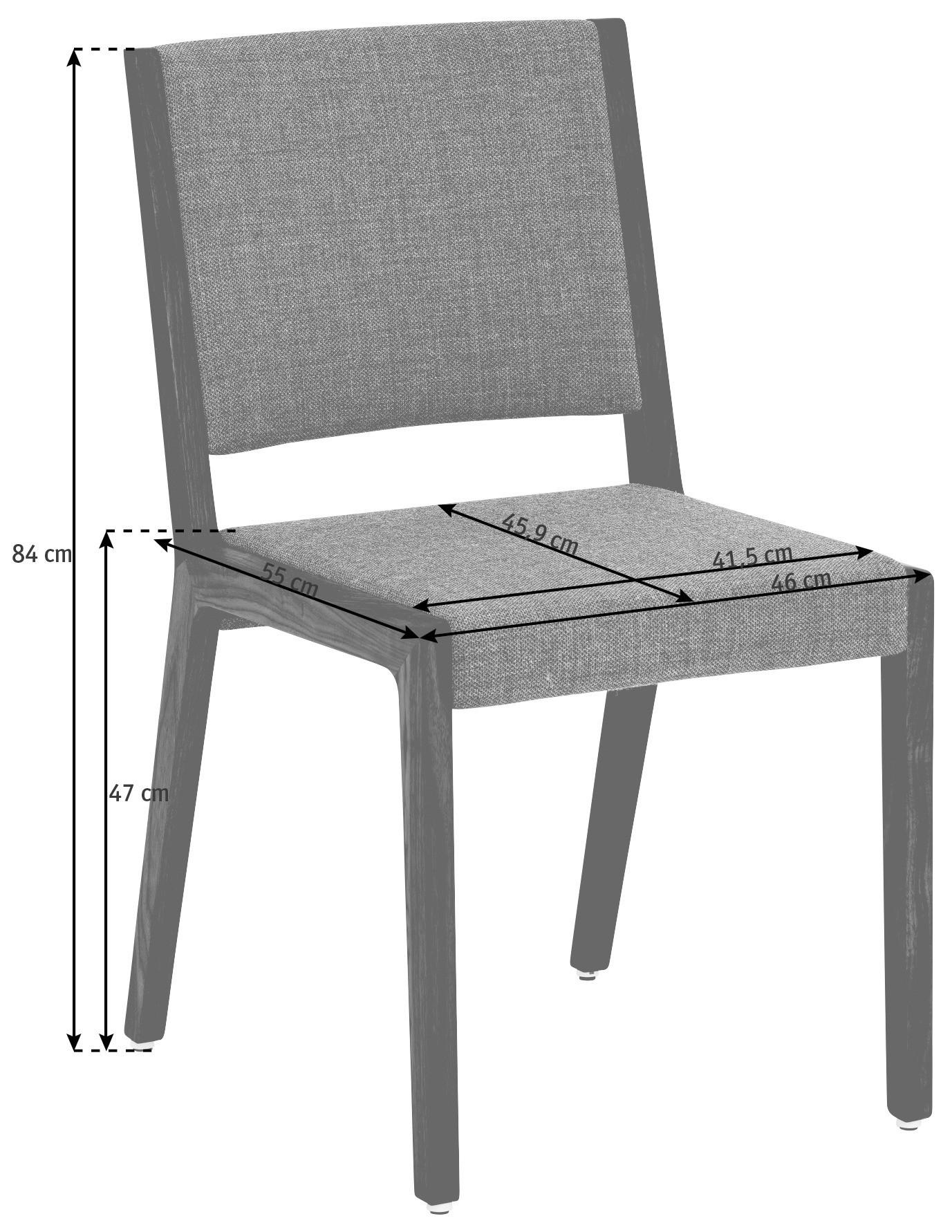 STUHL  in Holz, Textil  - Nussbaumfarben/Grau, Design, Holz/Textil (46/84/55cm) - Team 7