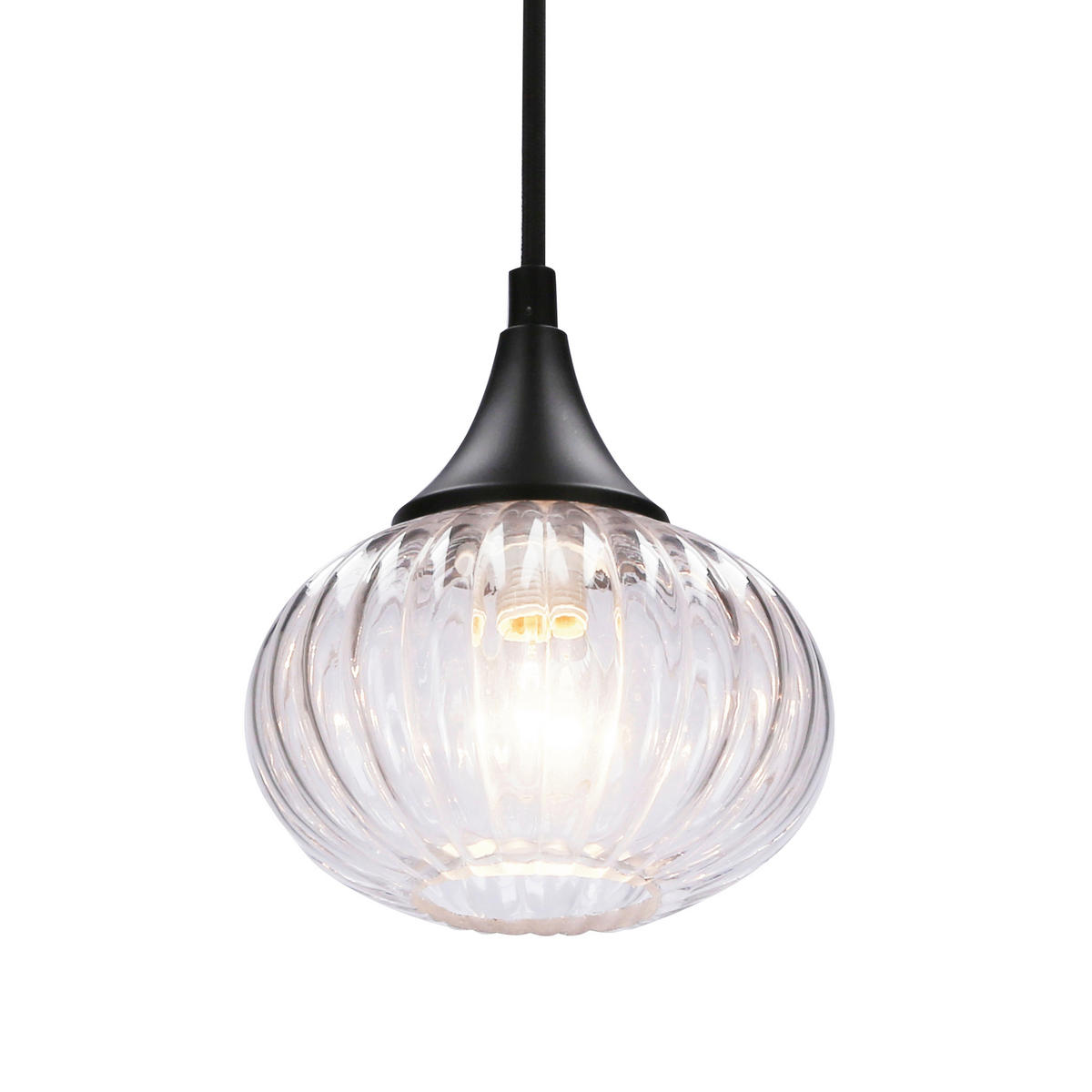 PENDELLAMPA Exeter 14.5/14.5/90 cm  - svart, Klassisk, metall/glas (14.5/14.5/90cm)