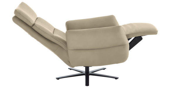 RELAXSESSEL in Leder Ecru  - Ecru/Schwarz, Design, Leder/Metall (82/119/85cm) - Dieter Knoll