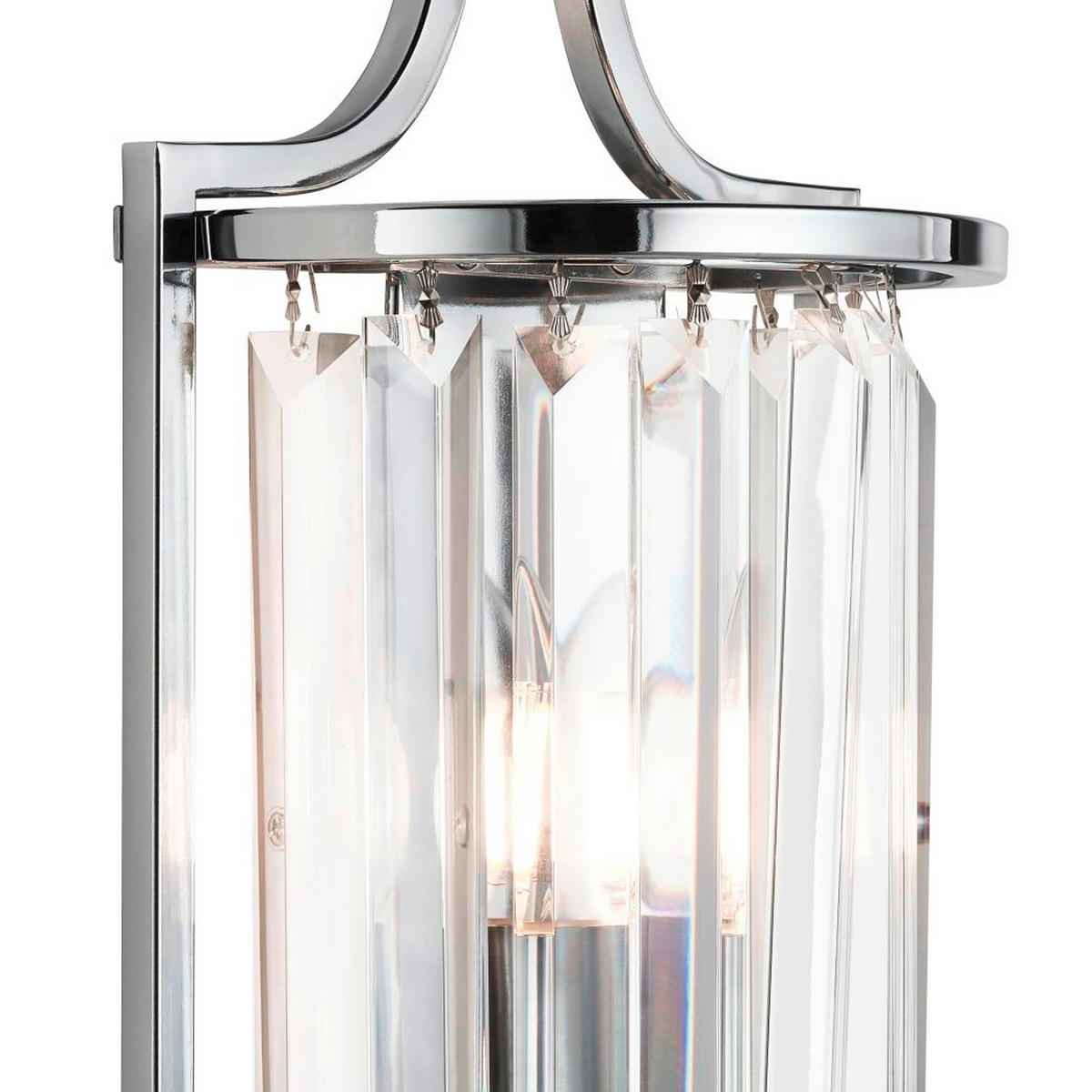 WANDLEUCHTE 18/35 cm   - Chromfarben, KONVENTIONELL, Glas/Metall (18/35cm)