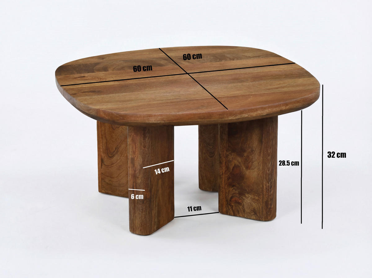 SOFFBORD i trä 60/60/32 cm  - brun, Design, trä (60/60/32cm) - MID.YOU