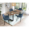 TISCHGRUPPE in Holz, Metall, Textil Dunkelblau, Walnussfarben  - Walnussfarben/Dunkelblau, MODERN, Holz/Textil (160/90/75cm) - Livetastic