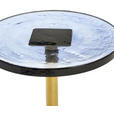 BEISTELLTISCH 37,5/37,5/49 cm Grau, Messingfarben rund  - Messingfarben/Grau, Design, Glas/Metall (37,5/37,5/49cm) - Ambia Home