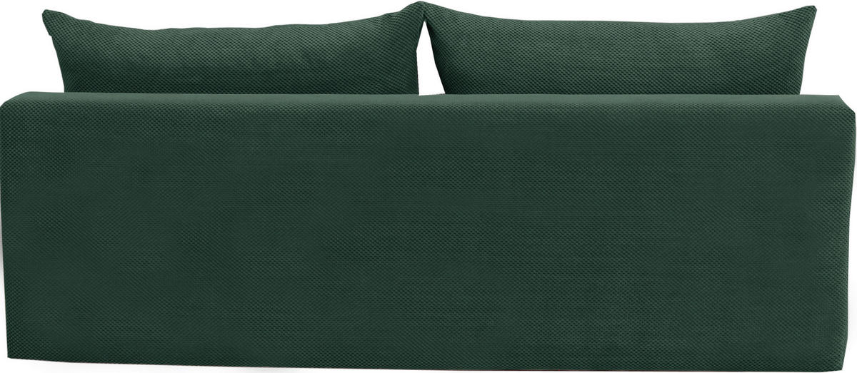 SCHLAFSOFA in Webstoff, Plüsch Dunkelgrün  - Dunkelgrün/Schwarz, Design, Textil (213/89/105cm) - Novel