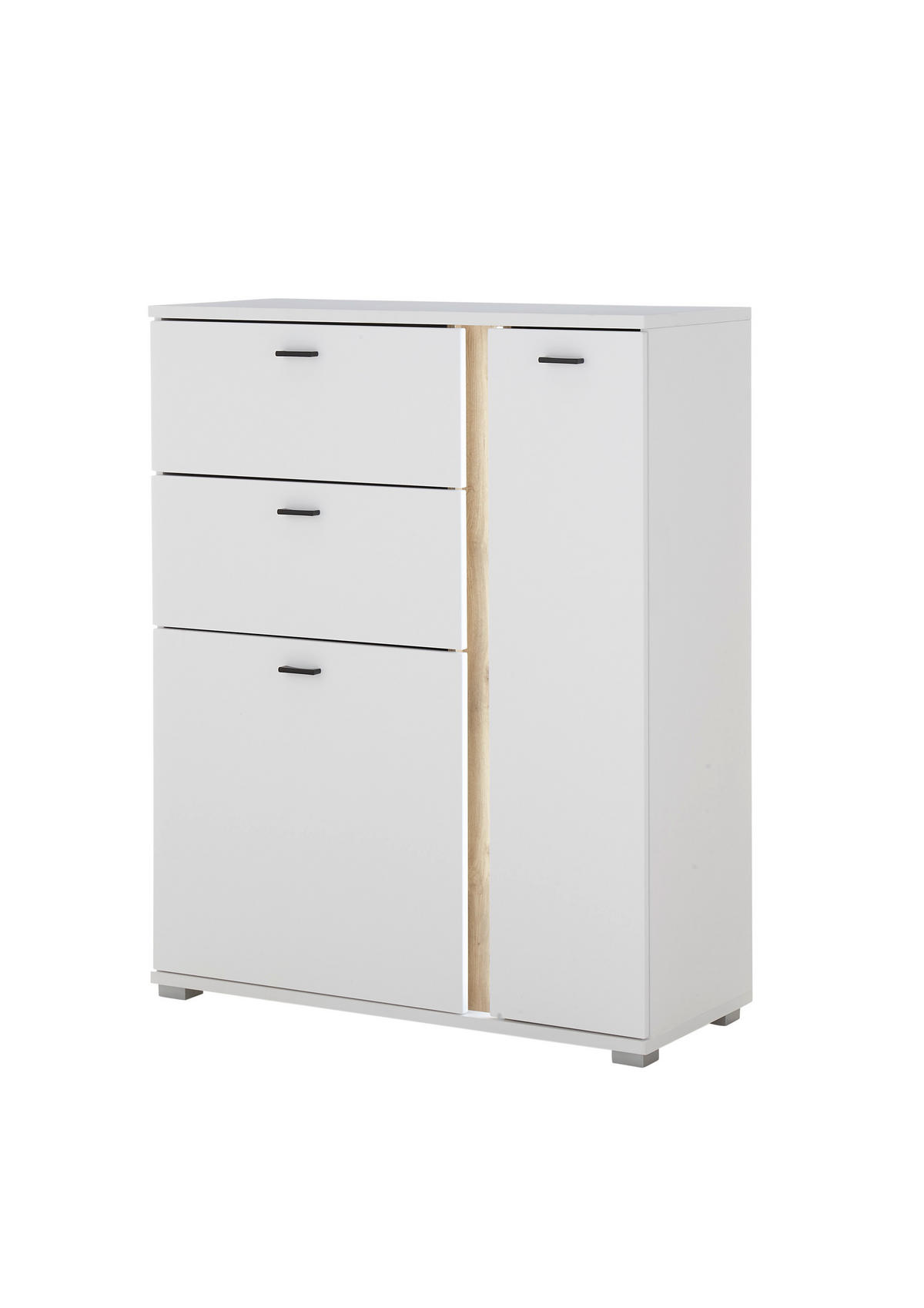 HIGHBOARD  in 100/125/42 cm  - Silberfarben/Eiche Wotan, Design, Holzwerkstoff/Kunststoff (100/125/42cm) - MID.YOU