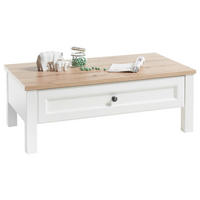 COUCHTISCH Holzwerkstoff 110/60/40 cm  - Weiss/Eichefarben, Basics, Holzwerkstoff/Metall (110/60/40cm) - MID.YOU