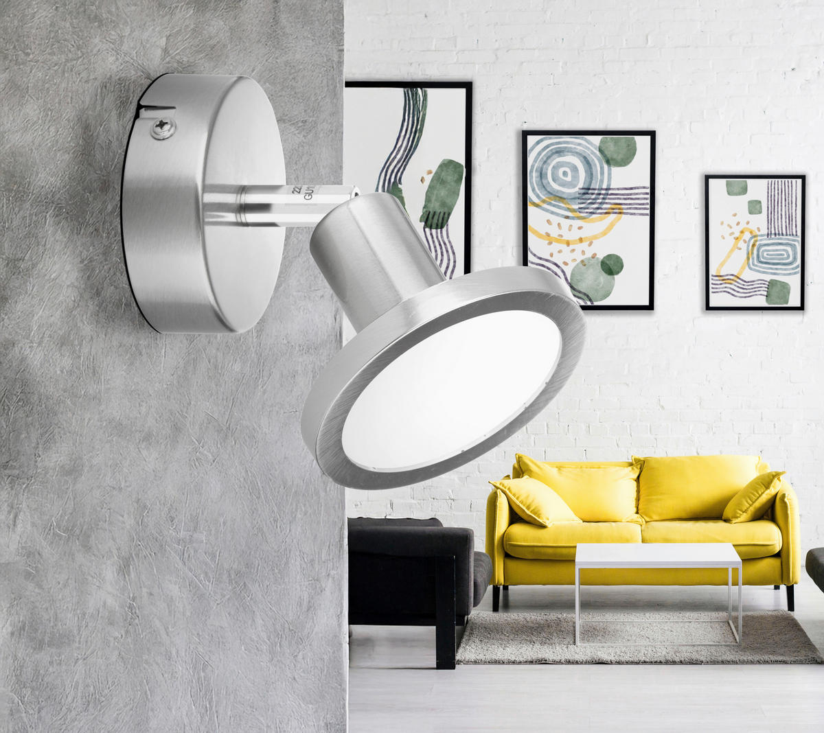 LED-STRAHLER 8/14 cm   - Nickelfarben, Design, Metall (8/14cm) - Globo