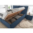 POLSTERBETT Matratze, gepolstertes Kopfteil, Lattenrost, Bettkasten Blau 180/200 cm  - Blau/Silberfarben, KONVENTIONELL, Holz/Textil (180/200cm) - Dieter Knoll