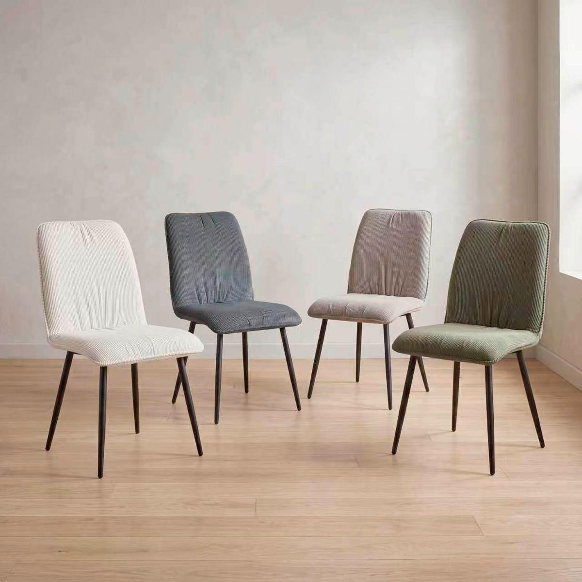 STOL, kovina, tekstil črna, bež  - črna/bež, Design, kovina/tekstil (49/90/61cm) - Stylife