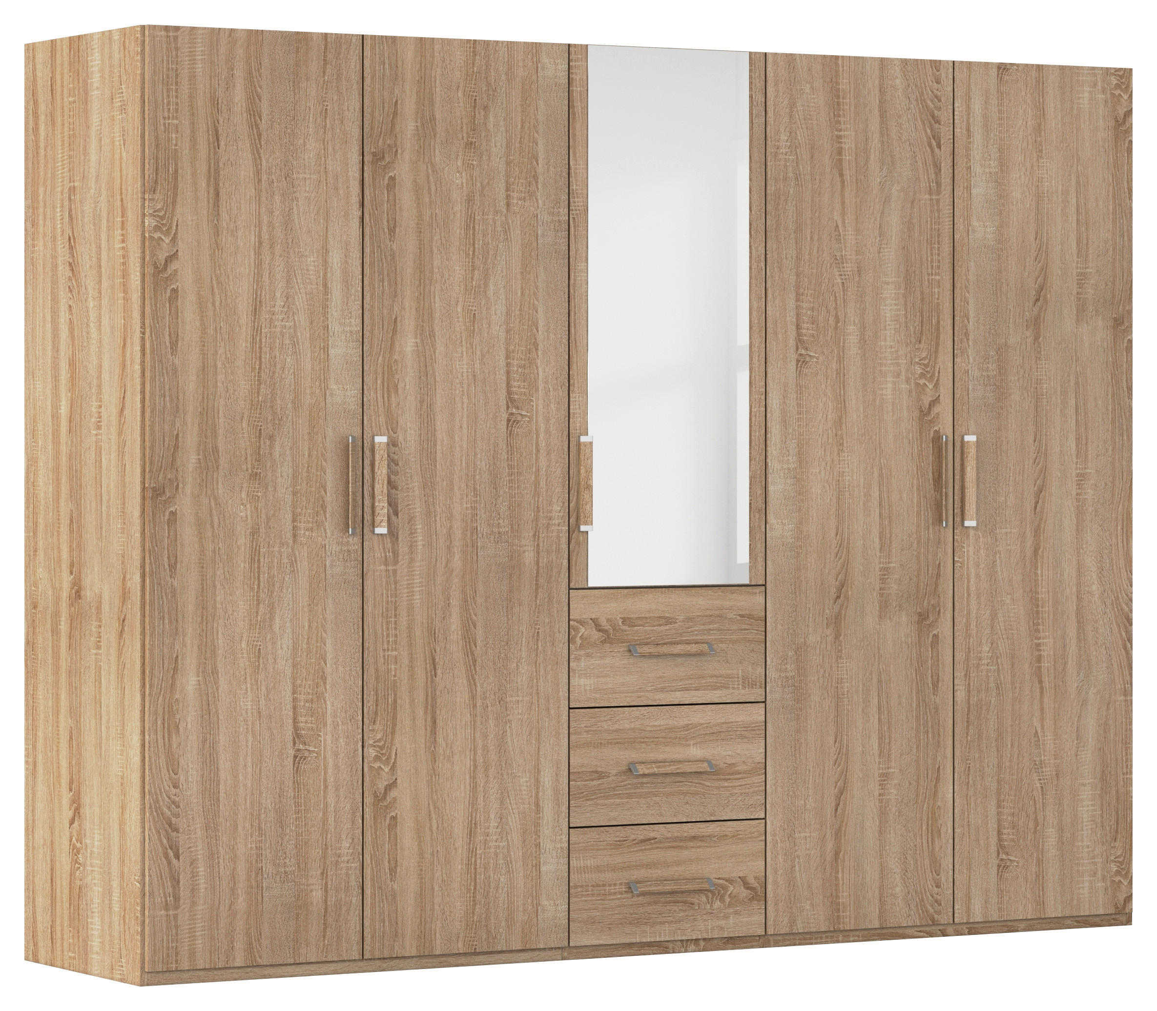 DREHTÜRENSCHRANK 251/197/60 cm 5-türig Sonoma Eiche  - Sonoma Eiche, Design, Glas/Holzwerkstoff (251/197/60cm) - Novel