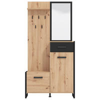 GARDEROBE  in 89,7/190,5/33,2 cm  - Schwarz/Eiche Artisan, MODERN, Holzwerkstoff (89,7/190,5/33,2cm) - Carryhome