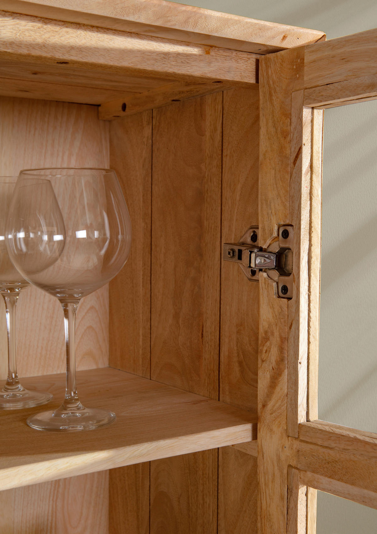 VITRINE Kata in massiv Mangoholz Naturfarben, Weiß  - Naturfarben/Weiß, Design, Glas/Holz (100/180/41cm) - Landscape