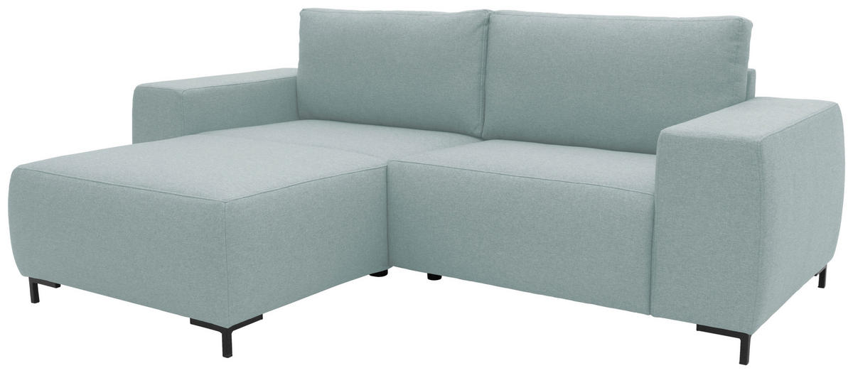 ECKSOFA in Webstoff Blau  242/160 cm  - Blau/Schwarz, Design, Textil/Metall (242/160cm) - LOOKS by W.Joop