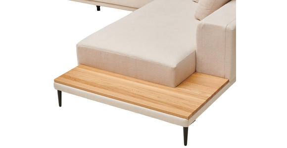 ECKSOFA in Leinwand Naturfarben 318/271 cm - Schwarz/Naturfarben, Design, Textil/Metall (318/271cm) - Emilio Belluti