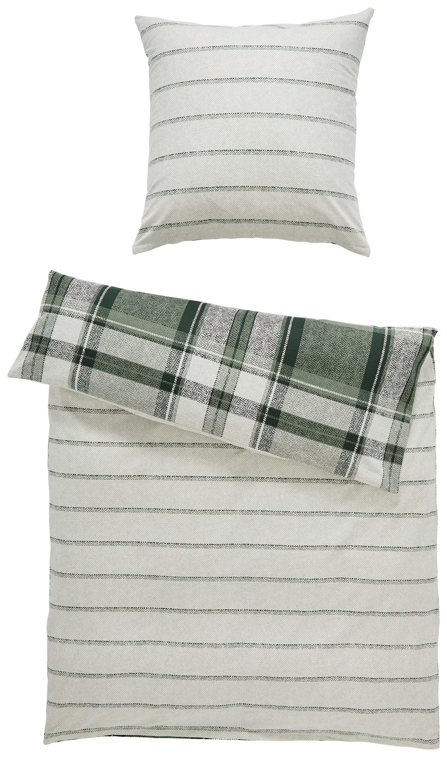 BETTWÄSCHE s.Oliver Flanell 135/200 cm  - Grün, Design, Textil (135/200cm) - S. Oliver