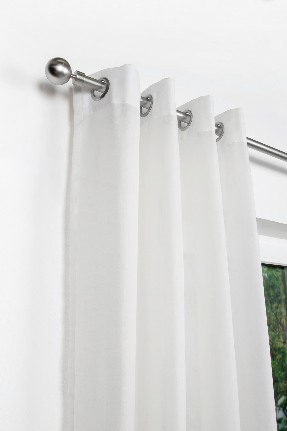 VORHANGSTANGENSET 190 cm  - Grau Hochglanz, Basics, Metall (190cm)