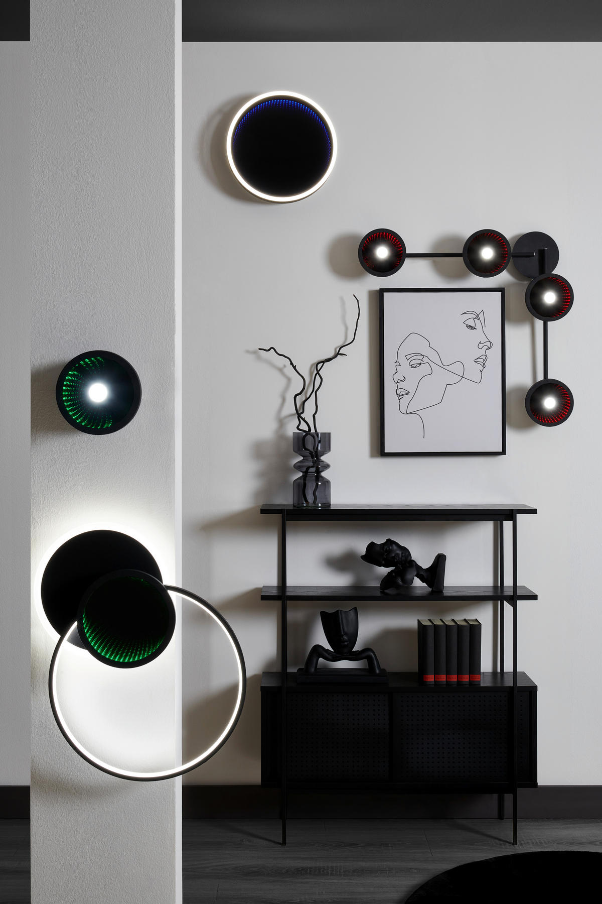 LED-STRAHLER 17/10 cm   - Schwarz, LIFESTYLE, Kunststoff/Metall (17/10cm) - Novel
