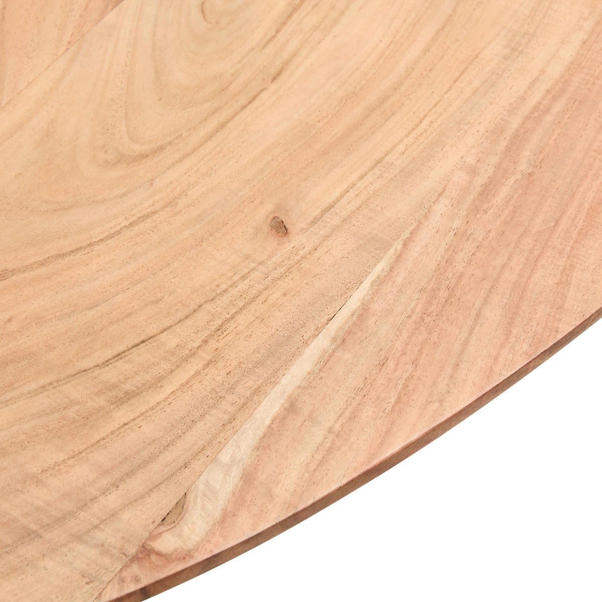 ESSTISCH Akazie massiv oval Naturfarben, Schwarz  - Schwarz/Naturfarben, Design, Holz/Metall (200/100/76cm) - Carryhome