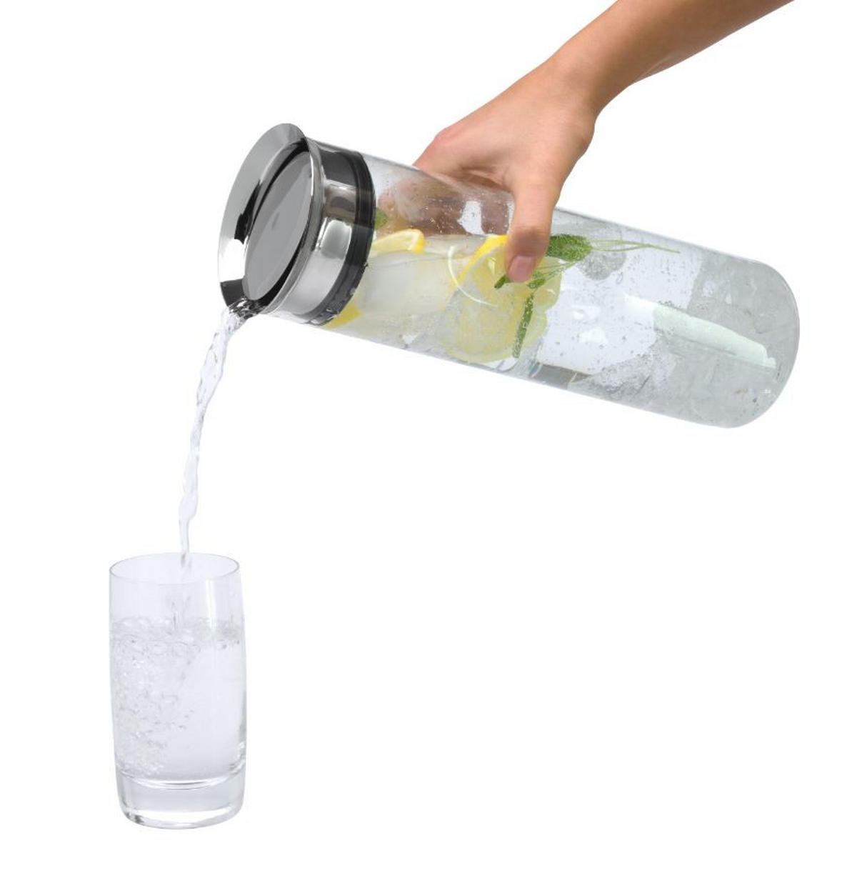 KARAFA ZA VODO - barve nerjavečega jekla/prozorno, Basics, kovina/umetna masa (0,8l) - WMF
