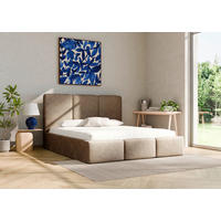POLSTERBETT Lattenrost, Bettkasten 140/200 cm  in Schlammfarben  - Schlammfarben/Schwarz, Design, Holz/Textil (140/200cm) - Boxxx