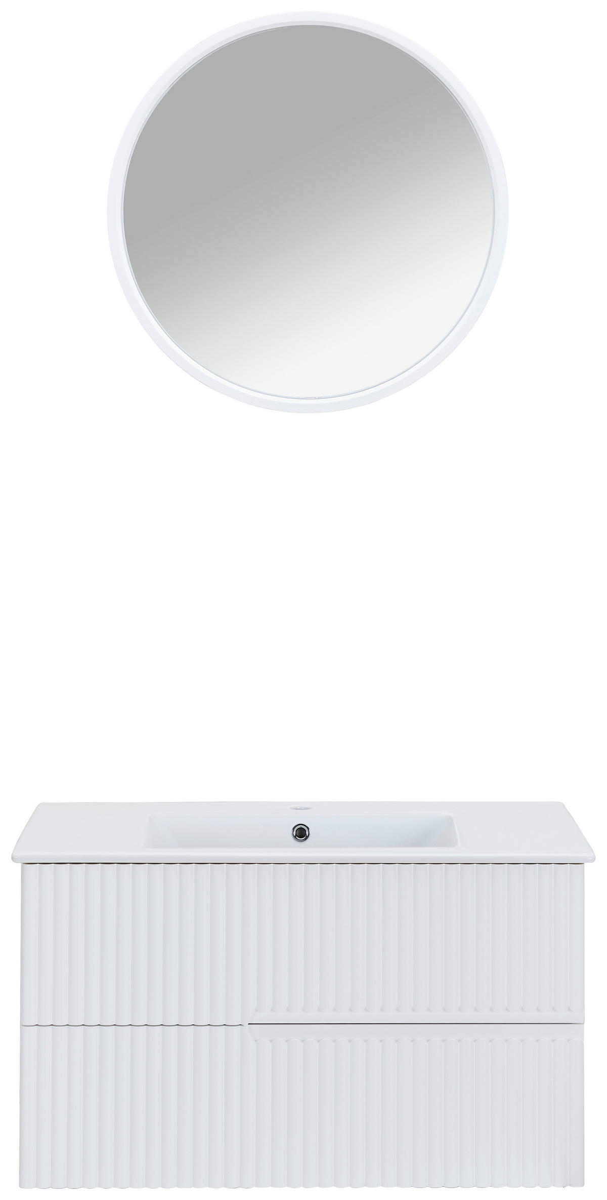 BADEZIMMER 3-teilig  in  - Weiß Hochglanz/Weiß, MODERN, Keramik/Holzwerkstoff (91/126/51cm) - MID.YOU