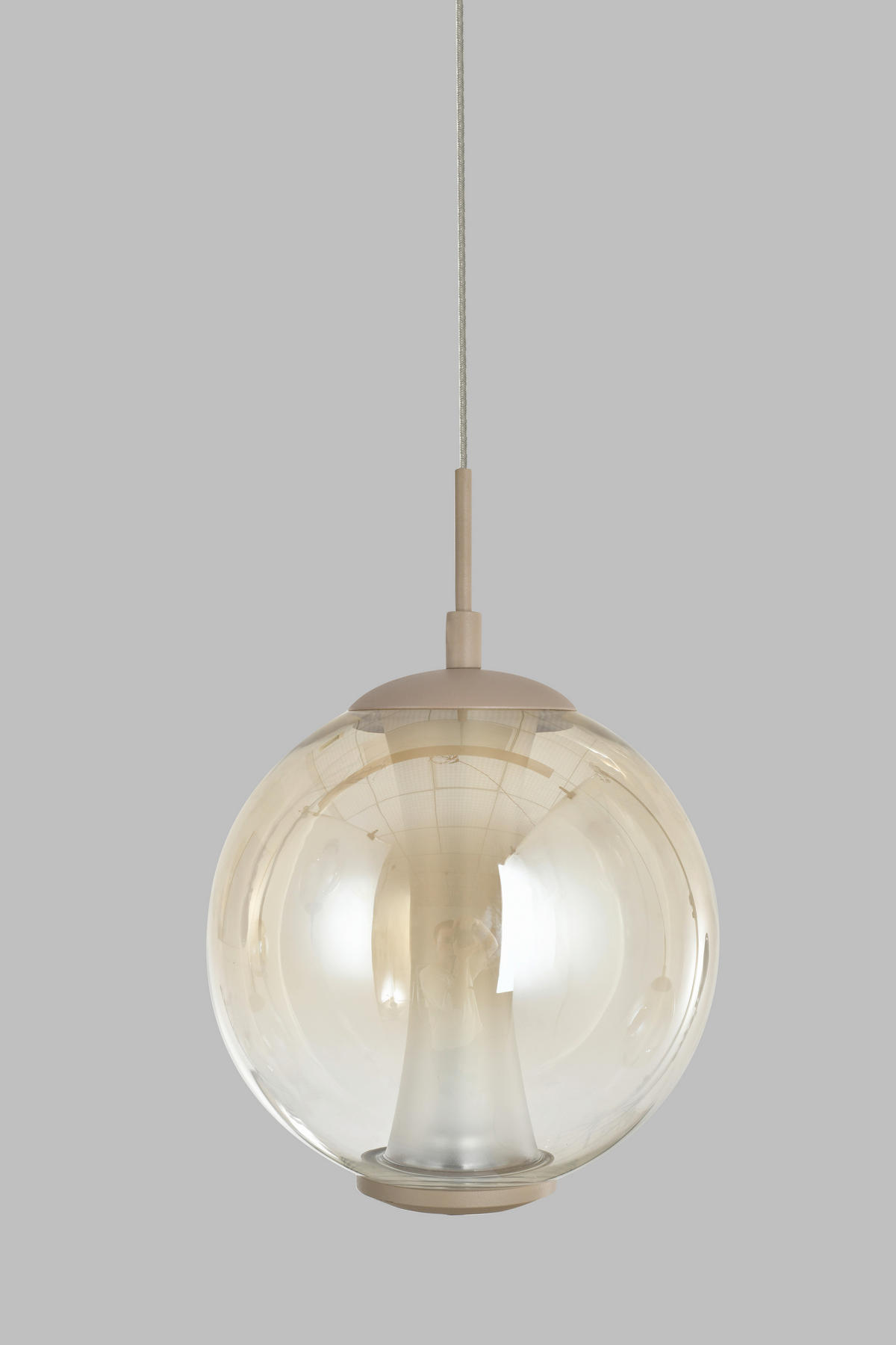 LED-HÄNGELEUCHTE Orleans 120/150/18 cm  - Sandfarben, Design, Glas/Metall (120/150/18cm)