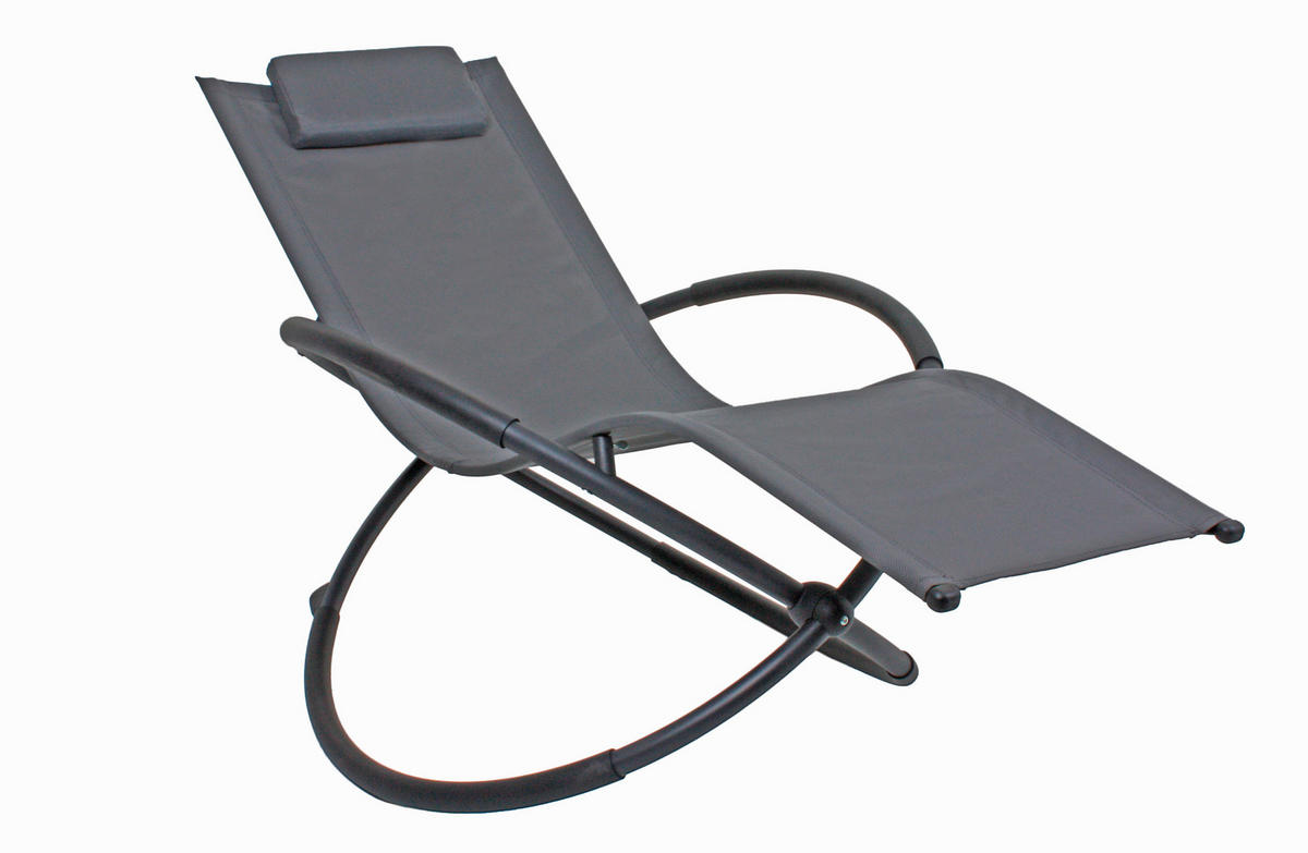 SCHAUKELLIEGE  - Dunkelgrau/Schwarz, Basics, Kunststoff/Metall (162/78/66-105cm) - Gardenson