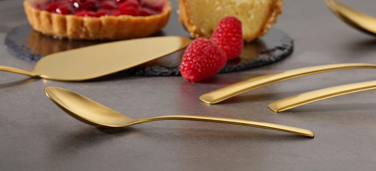 BESTECKSET 42-teilig Edelstahl  - Goldfarben, Trend, Metall - Echtwerk