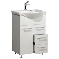 WASCHTISCHKOMBI 55 cm  - Silberfarben/Weiß, MODERN, Keramik/Holzwerkstoff (55cm) - MID.YOU