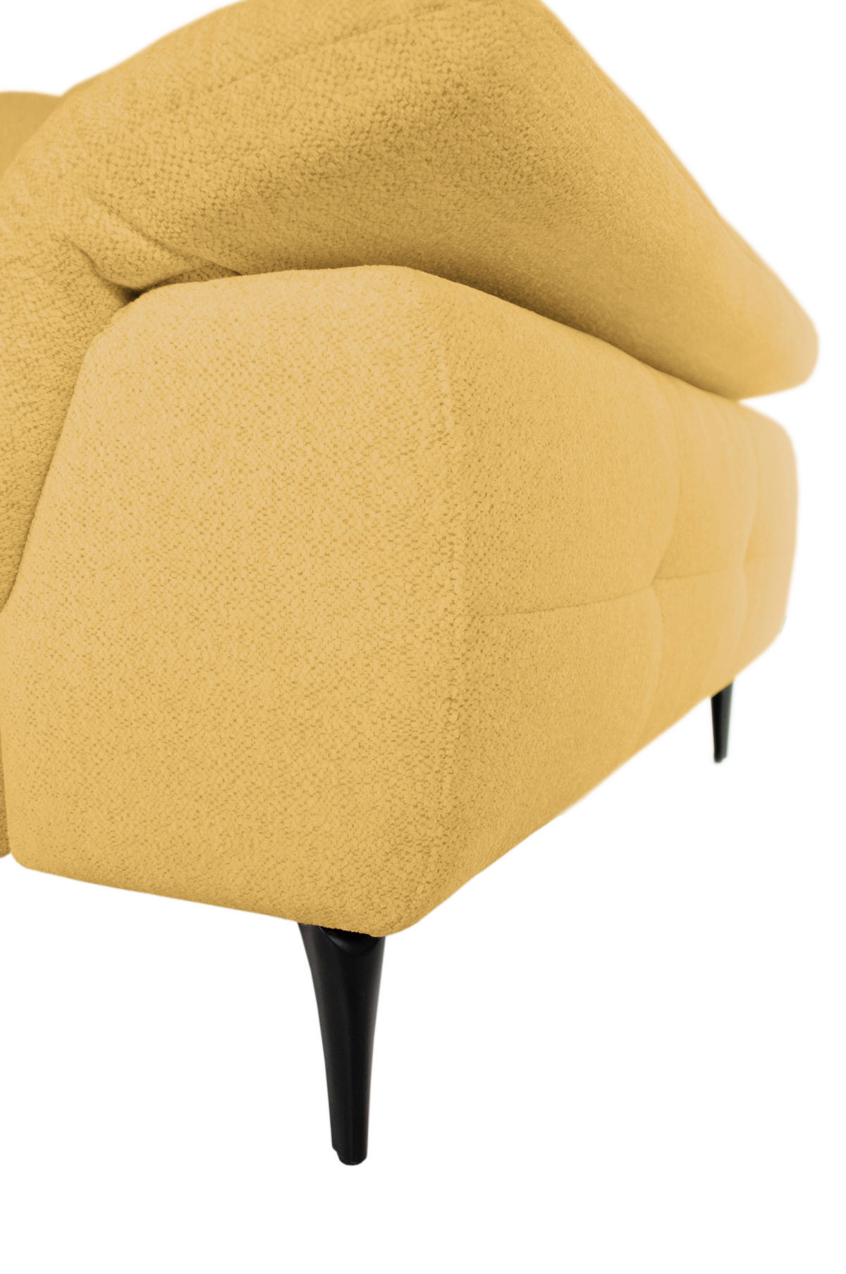 ECKSOFA ALMA in Chenille Gelb  191/285 cm  - Gelb/Schwarz, Design, Textil/Metall (191/285cm) - Livetastic