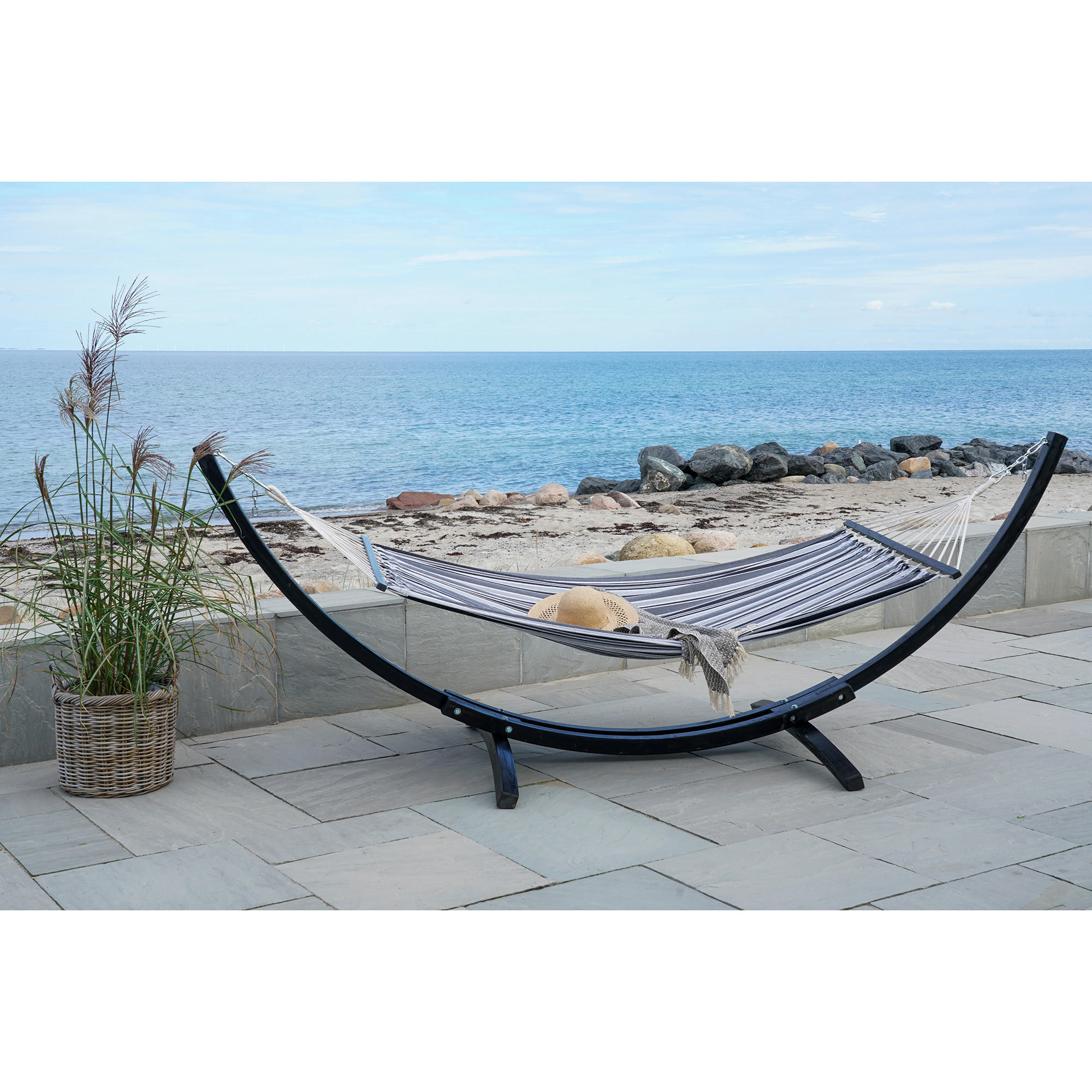 HÄNGMATTA    - svart, Modern, trä/textil (12/320cm) - Gardenson