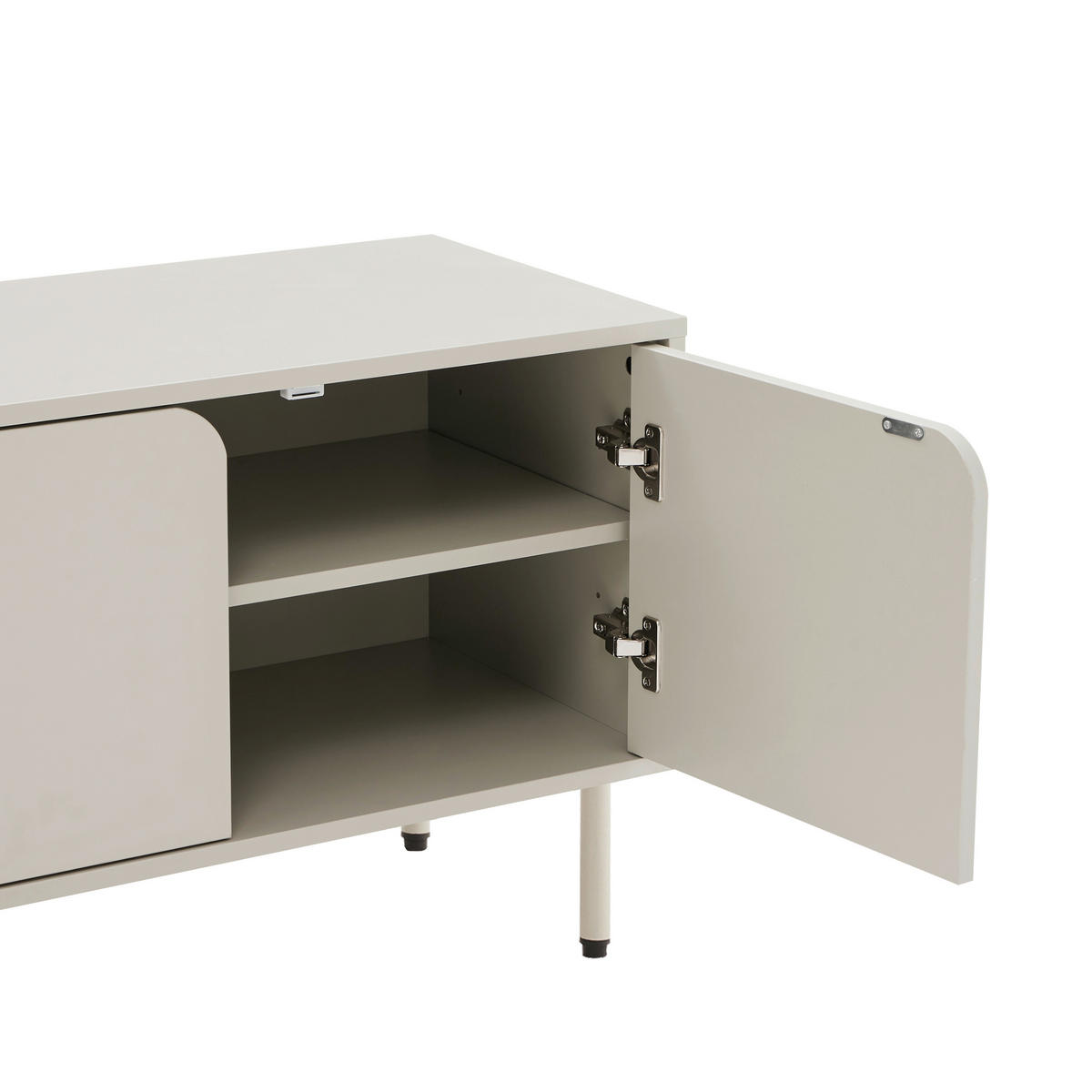 LOWBOARD  in 160/55/40 cm  - Seidengrau, Design, Holzwerkstoff/Metall (160/55/40cm) - Xora