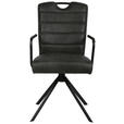 ARMLEHNSTUHL  in Mikrofaser  - Schwarz, Design, Textil/Metall (50/92,5/62cm) - Ambia Home
