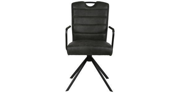 ARMLEHNSTUHL in Mikrofaser - Schwarz, Design, Textil/Metall (50/92,5/62cm) - Ambia Home