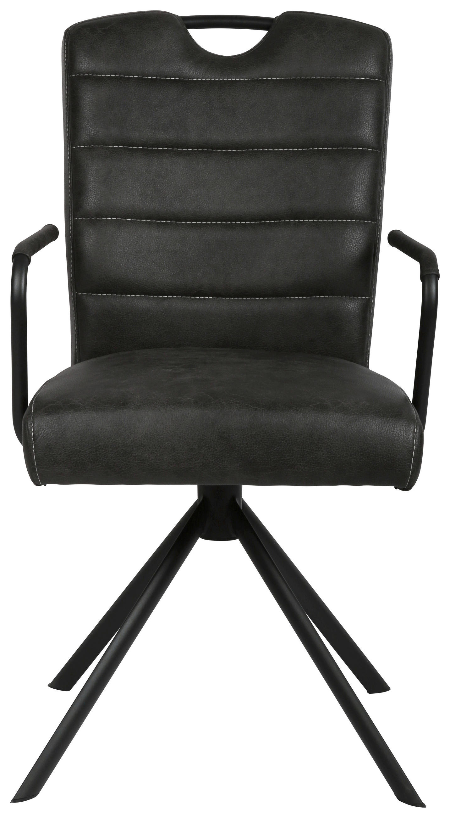 ARMLEHNSTUHL  in Mikrofaser  - Schwarz, Design, Textil/Metall (50/92,5/62cm) - Ambia Home