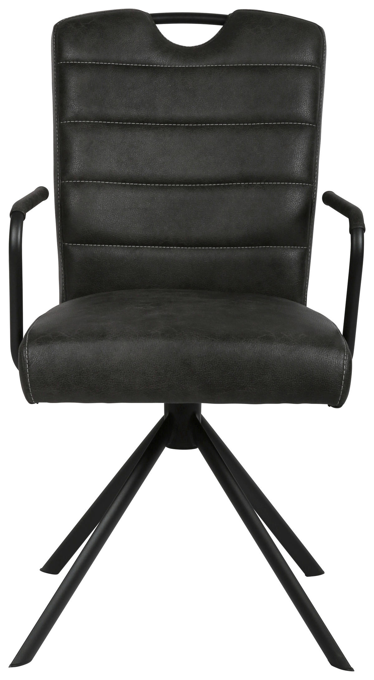 ARMLEHNSTUHL  in Mikrofaser  - Schwarz, Design, Textil/Metall (50/92,5/62cm) - Ambia Home