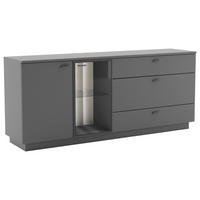 SIDEBOARD  in 192/81/44 cm  - Silberfarben/Grau, Design, Glas/Holzwerkstoff (192/81/44cm) - Livetastic