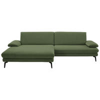 ECKSOFA Chenille, Flachgewebe Grün  - Schwarz/Grün, Design, Textil/Metall (180/284cm) - Dieter Knoll