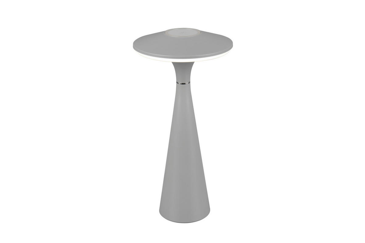 AKKU-TISCHLEUCHTE - Grau, Design, Kunststoff (14/28,5cm)