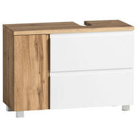 WASCHBECKENUNTERSCHRANK 85/59/35 cm  - Eiche Wotan/Weiß, MODERN, Holzwerkstoff (85/59/35cm) - Held