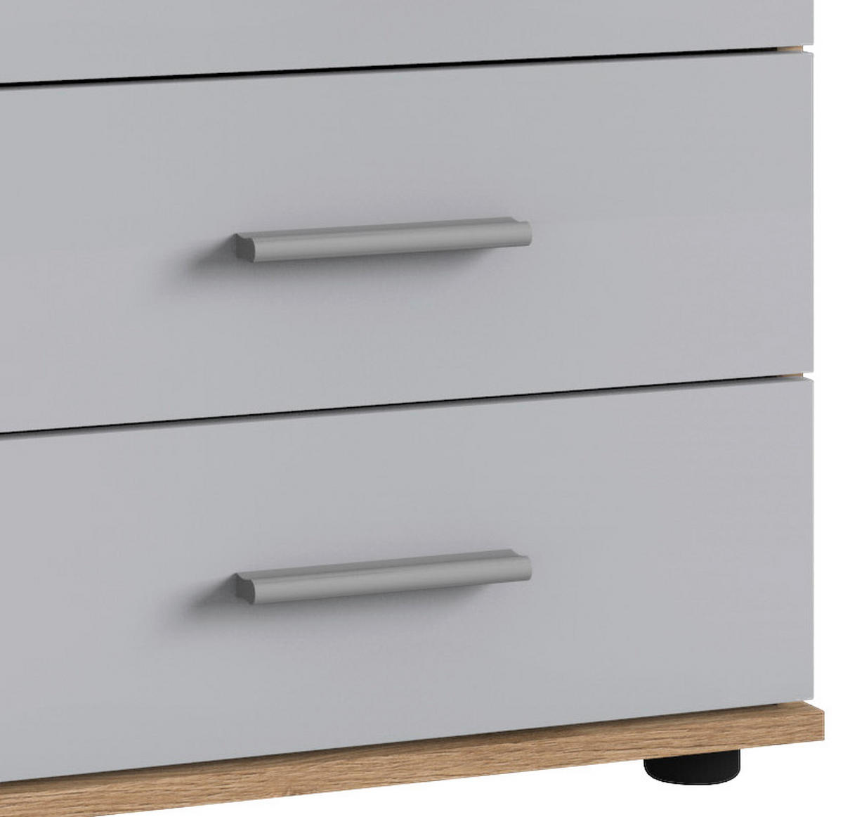 NOČNÝ STOLÍK, farba duba, svetlosivá, 52/58/38 cm - farba duba/svetlosivá, Basics, kompozitné drevo/plast (52/58/38cm) - MID.YOU