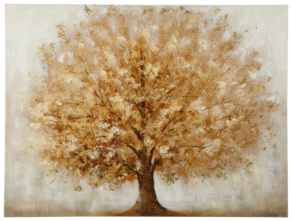 KEILRAHMENBILD 120/90 cm  - Goldfarben/Braun, Basics, Holz/Textil (120/90cm) - Monee