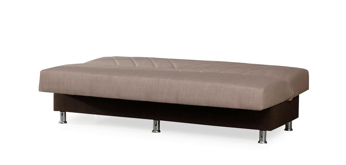 SCHLAFSOFA  in Webstoff Beige  - Chromfarben/Beige, Design, Kunststoff/Textil (190/82/82cm) - Livetastic